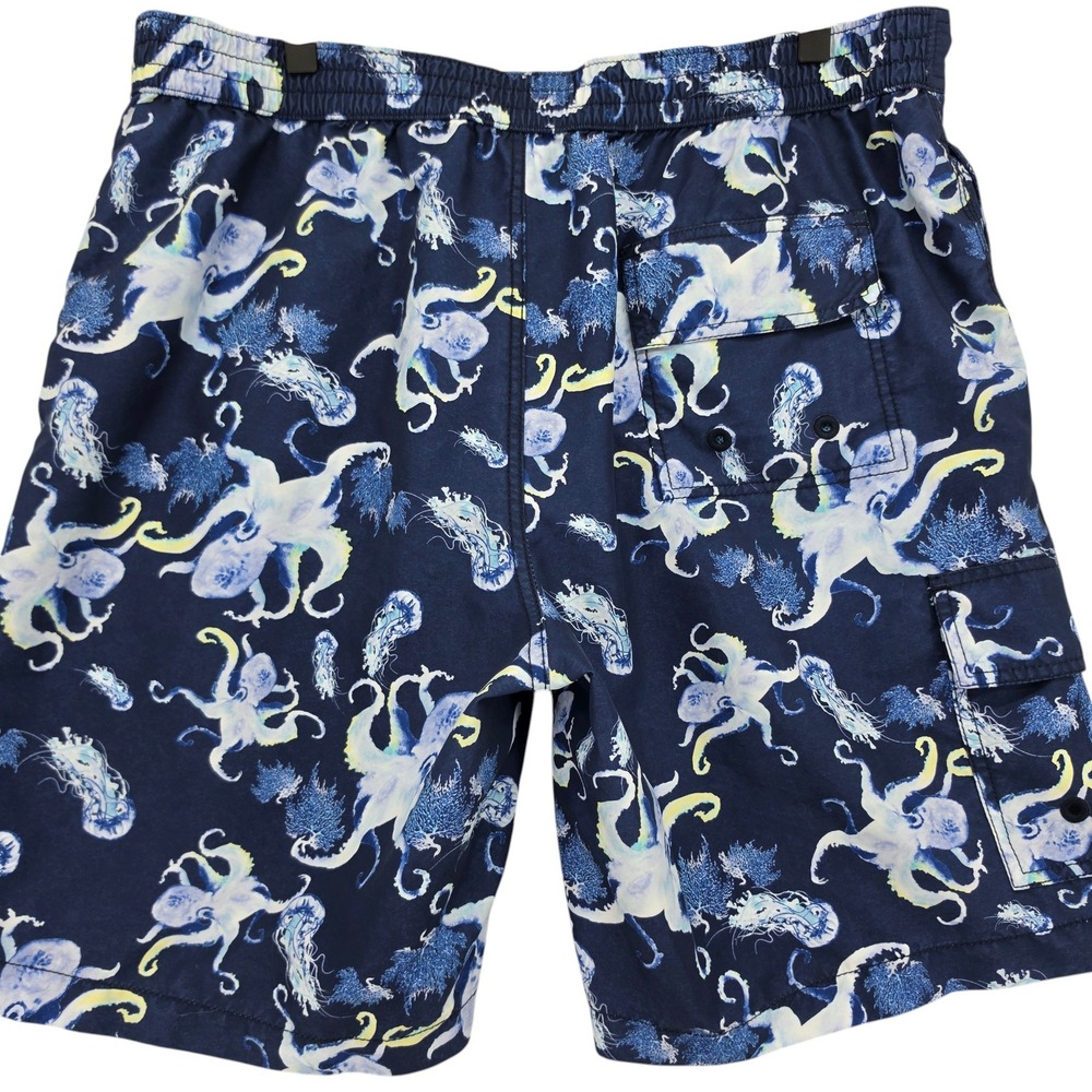 Tommy Bahama Relax L Blue Octopus Jellyfish Swim Trunks Board Shorts Surf Tropic - Picture 2 of 5
